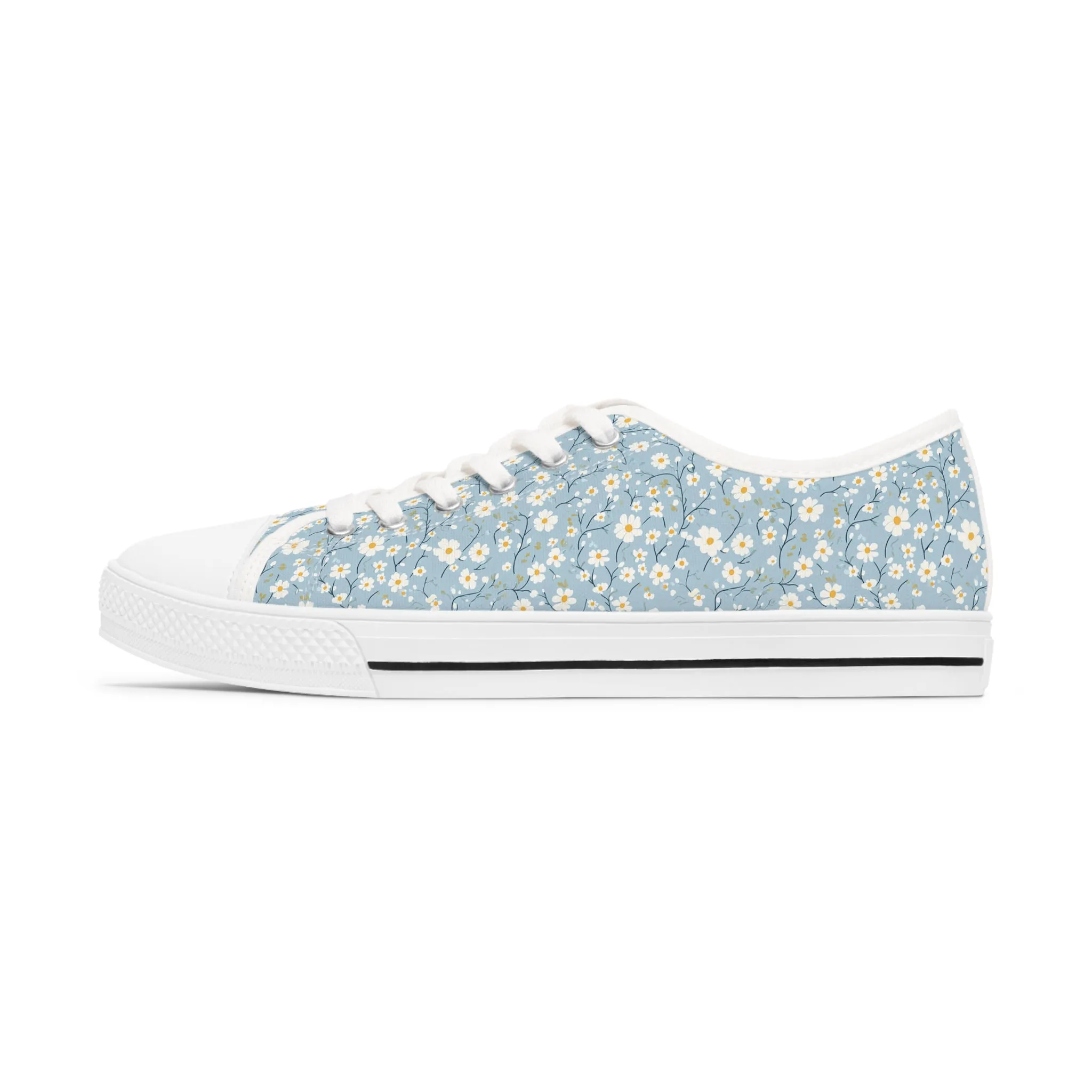 Floral Women's Low Top Sneakers - Casual & Stylish Spring Footwear