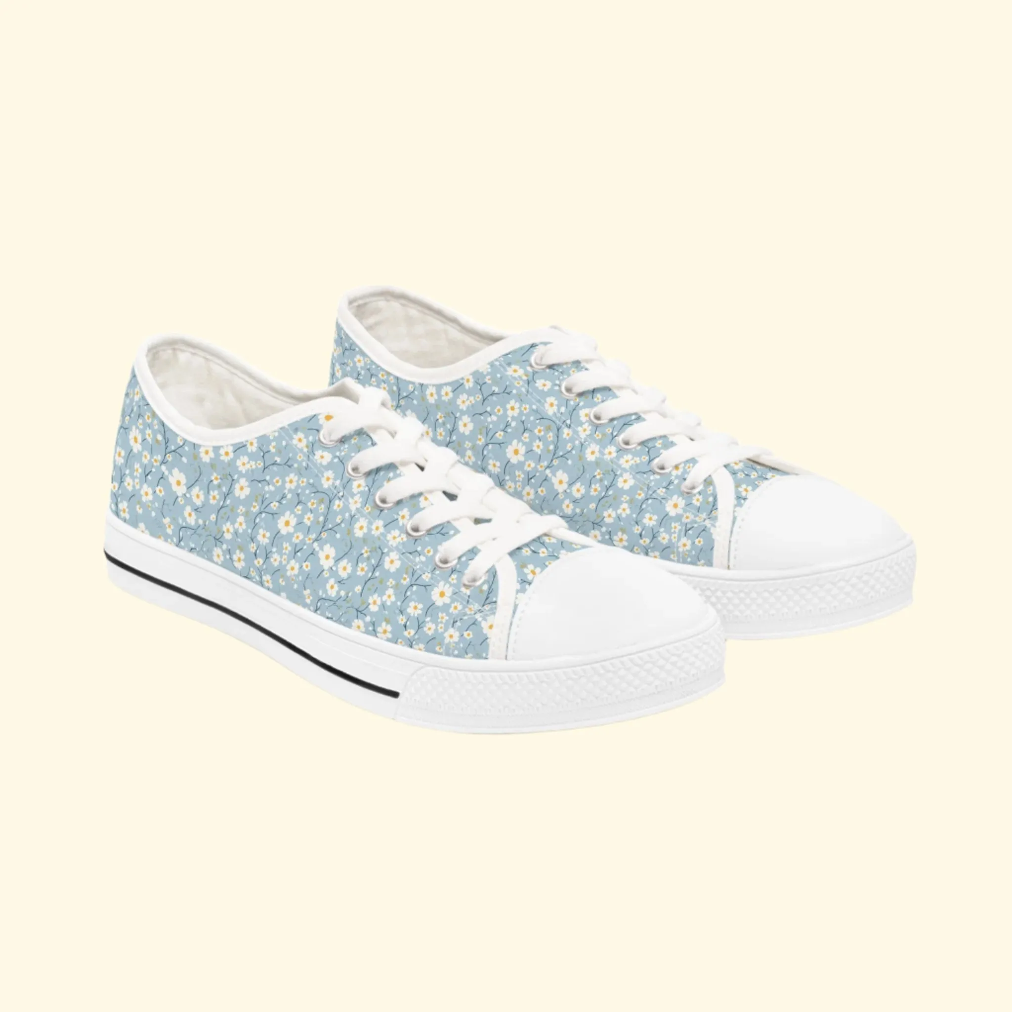 Floral Women's Low Top Sneakers - Casual & Stylish Spring Footwear