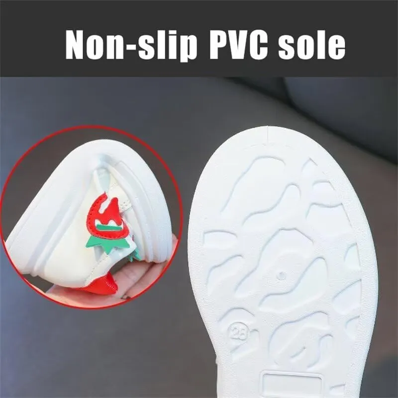 Kids Girl Cartoon Strawberry Casual Sneakers for School Walking Running Travel