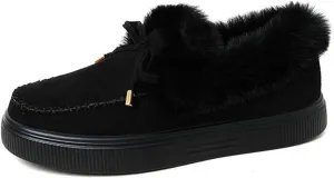 Lausiuoe Winter Fashion Boots For Women 2024 Snow Boots Winter Shoes Fur Lining Warm Ankle Booties Casual Fuzzy Loafers Shoes