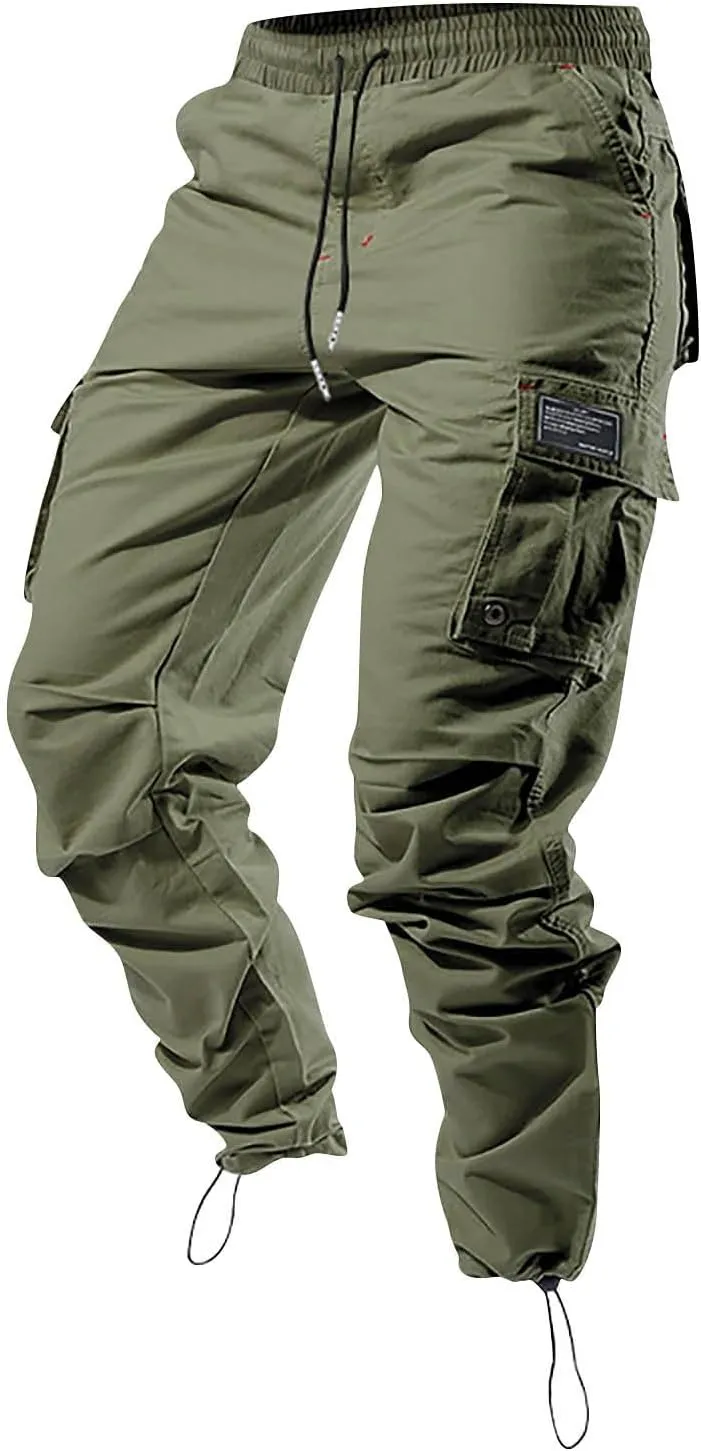 Mens Cargo Pants Outdoor Hiking Tactical Pants Relaxed Fit Camo Combat Pants Waterproof Carpenter Pants with Pockets