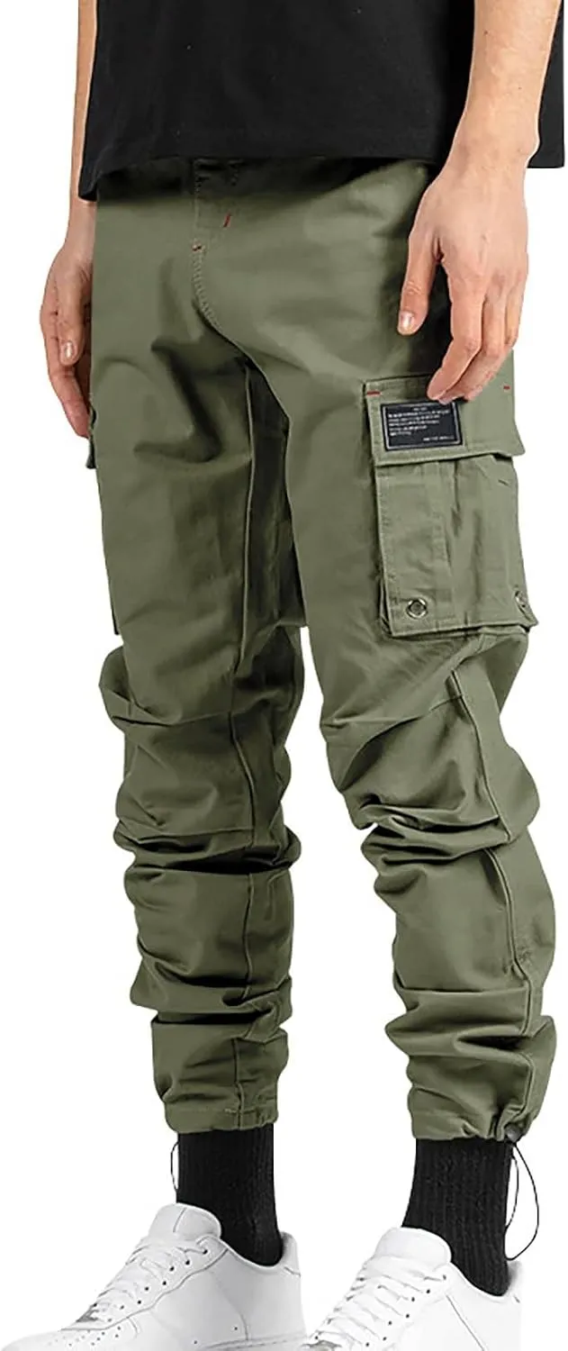 Mens Cargo Pants Outdoor Hiking Tactical Pants Relaxed Fit Camo Combat Pants Waterproof Carpenter Pants with Pockets
