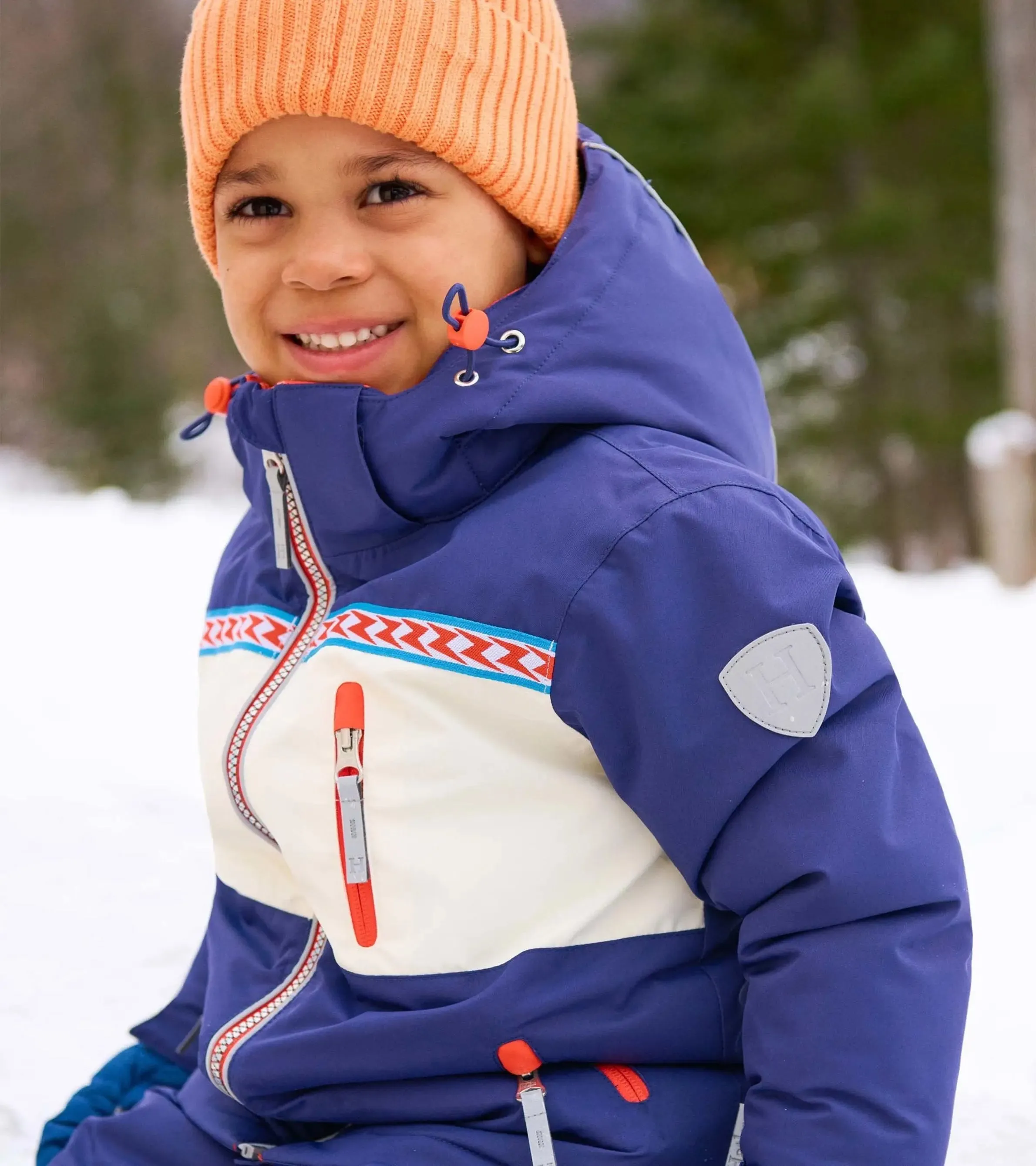Navy Color Block Ski Jacket | Hatley