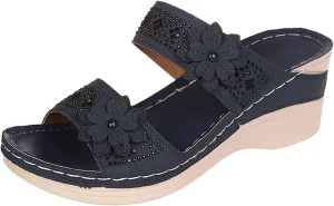 Sandals for Women Thick Bottom Fish Mouth Open Toe Buckle Back Strap Slippers Comfortable Solid Color Casual Non Slip