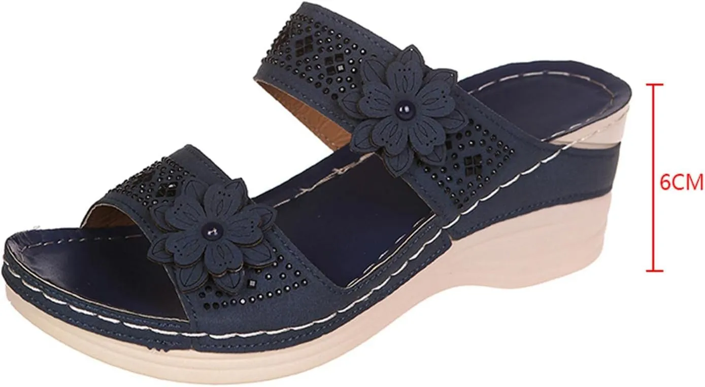 Sandals for Women Thick Bottom Fish Mouth Open Toe Buckle Back Strap Slippers Comfortable Solid Color Casual Non Slip