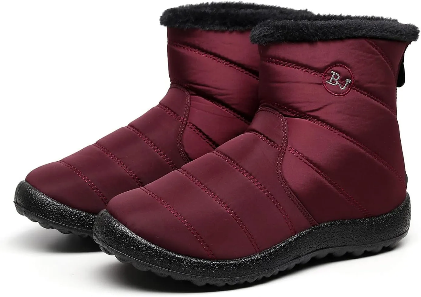 Snow Boots Women Winter Ankle Boots for Women Warm Fur Lined Winter Shoes Water Resistant Non-Slip Outdoor Booties Ladies Thickening Shoes Fashion Classic Zip Flat Sneakers Comfortable Shoes