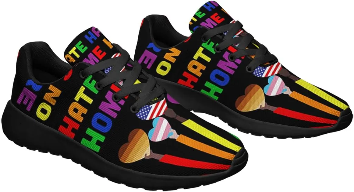 Sonzj-II Hate Has No Home Here LGBT Shoes Women Men Sports Trainers Low Top Anti-Slip Lace Up Trail Sneakers