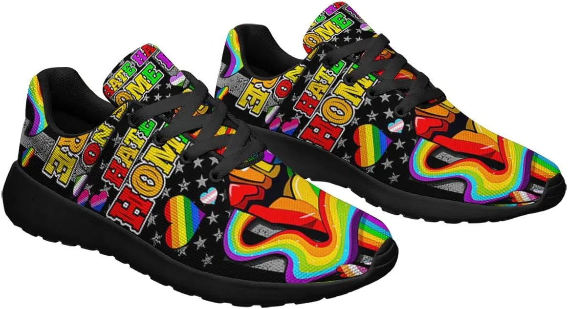 Sonzj-II Hate Has No Home Here LGBT Shoes Women Men Sports Trainers Low Top Anti-Slip Lace Up Trail Sneakers