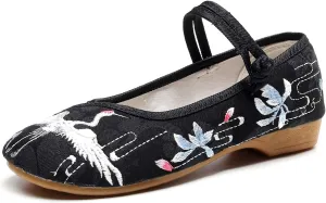 Stunner Women's Vintage Embroidered Shoes Comfortable Flat Shoes Mary Jane Shoes