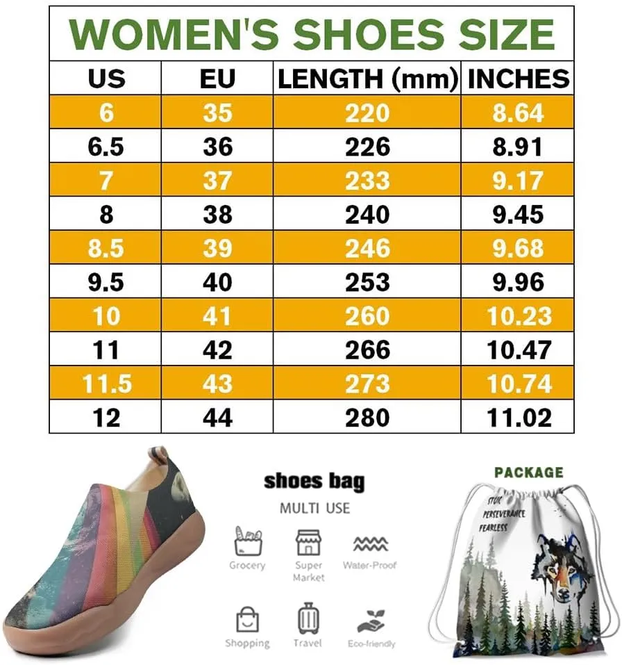 Women's Art Travel Shoes Slip-on Loafers Comfortable, Light and Fashionable Knitted Sneakers