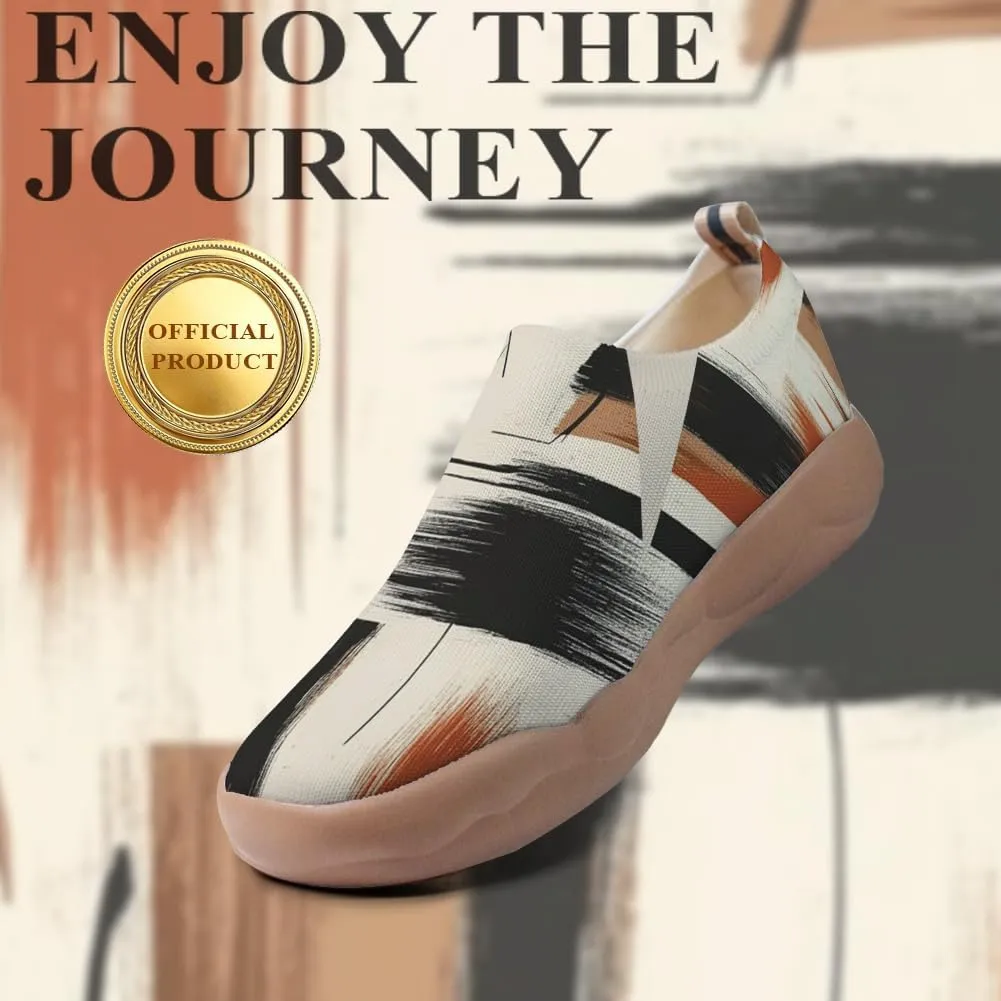 Women's Art Travel Shoes Slip-on Loafers Comfortable, Light and Fashionable Knitted Sneakers