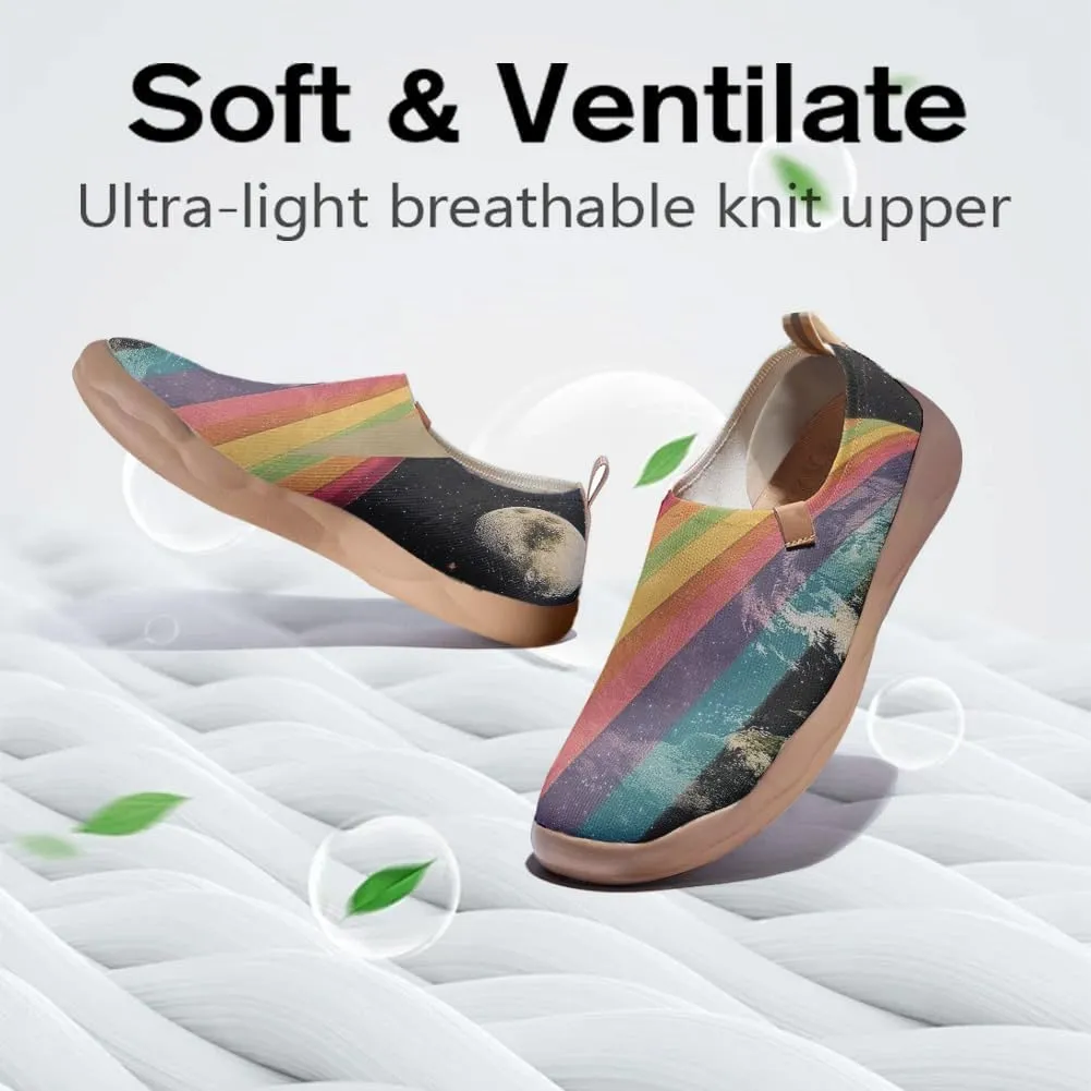 Women's Art Travel Shoes Slip-on Loafers Comfortable, Light and Fashionable Knitted Sneakers
