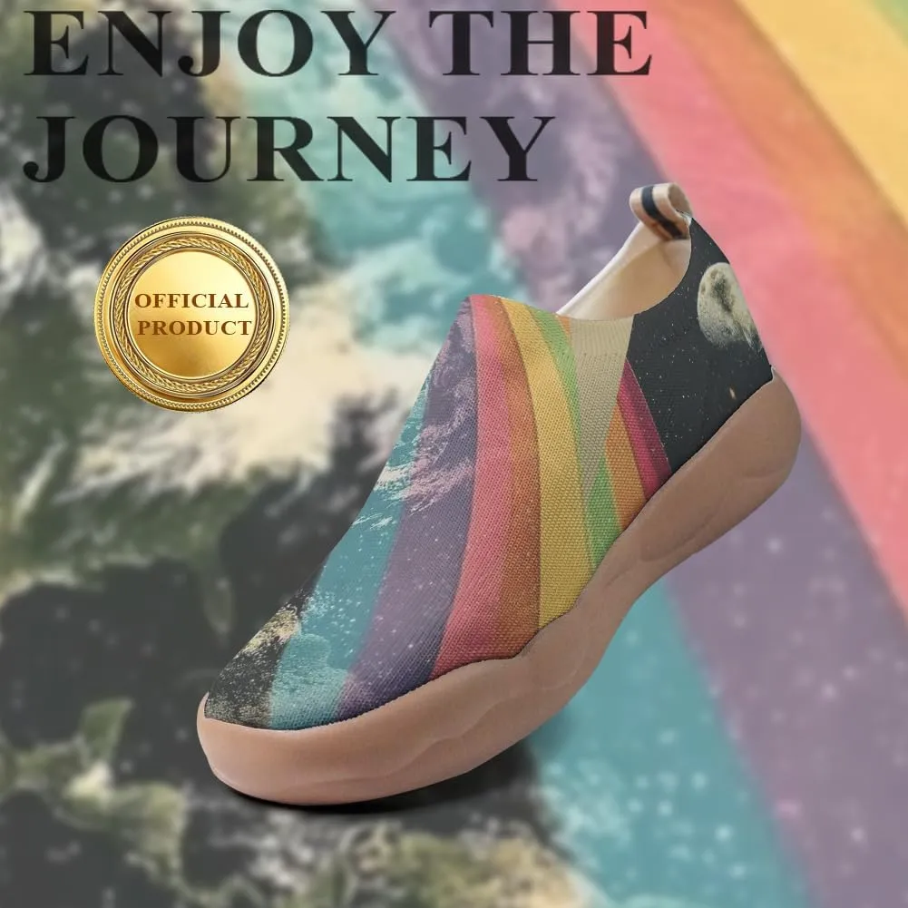 Women's Art Travel Shoes Slip-on Loafers Comfortable, Light and Fashionable Knitted Sneakers
