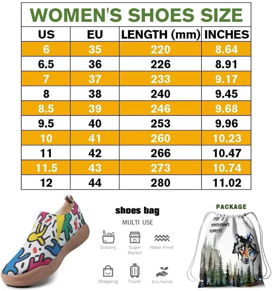 Women's Art Travel Shoes Slip-on Loafers Comfortable, Light and Fashionable Sneakers
