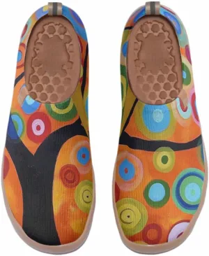 Women's Knitted Slip-on Loafers Comfortable, Light and Fashionable Sneakers Art Painted Travel Shoes