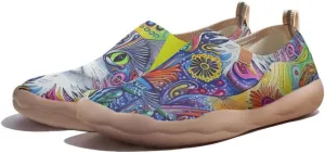Women's Knitted Slip-on Loafers Comfortable, Light and Fashionable Sneakers Art Painted Travel Shoes